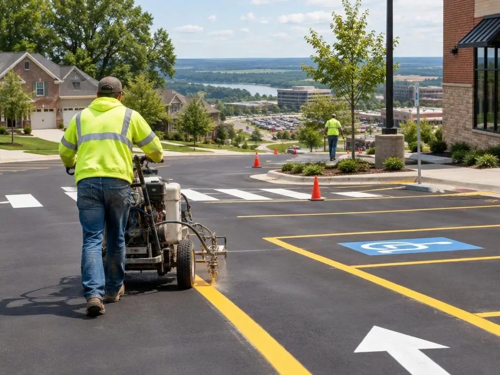 Pavement Striping in West Des Moines, IA
